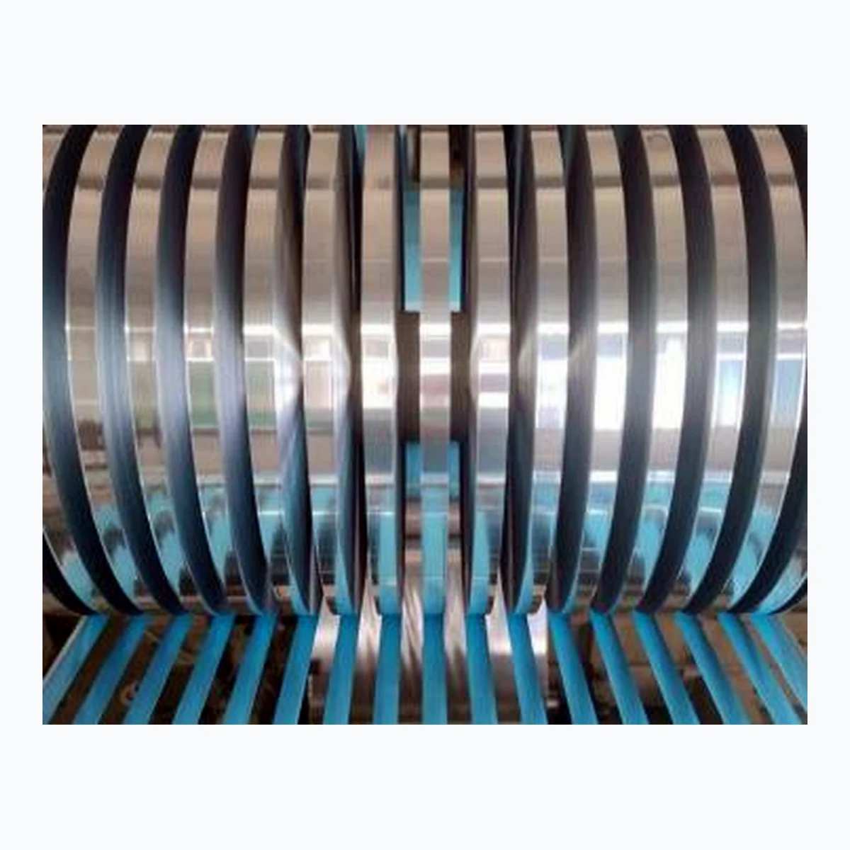 Slit metal tape rolls for cable wrapping