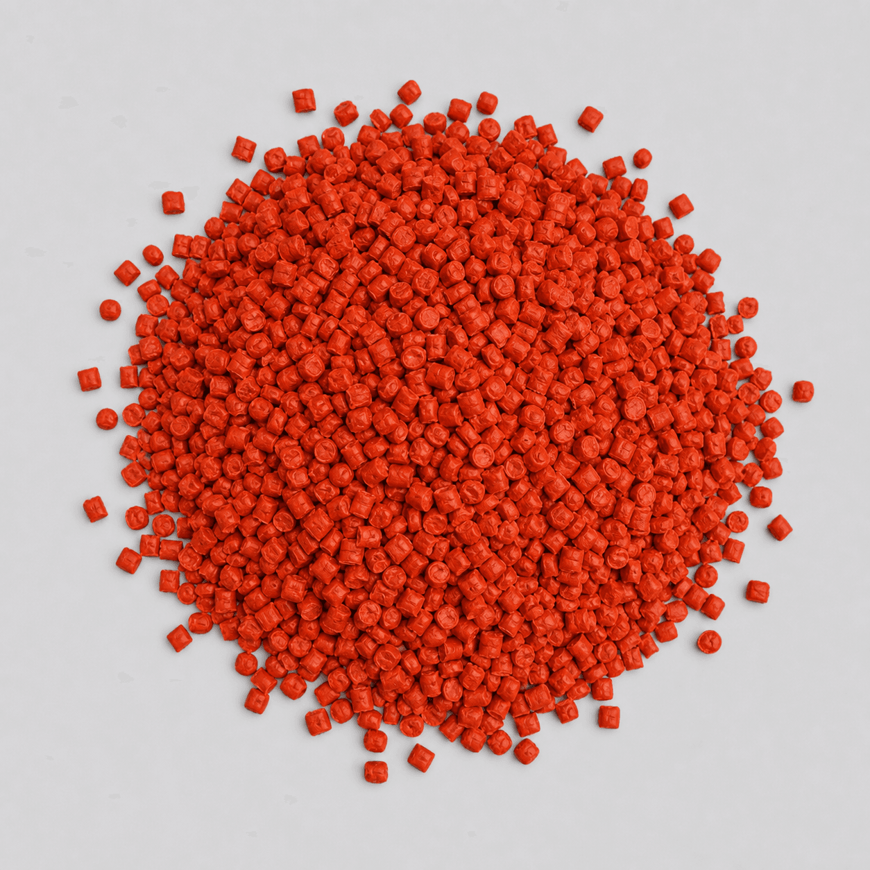 Red orange cable compound pellet sample